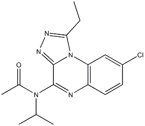 4-(N-アセチルイソプロピルアミノ)-1-エチル-8-クロロ[1,2,4]トリアゾロ[4,3-a]キノキサリン 化学構造式