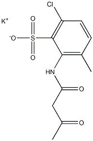 2-(アセトアセチルアミノ)-6-クロロ-3-メチルベンゼンスルホン酸カリウム 化学構造式