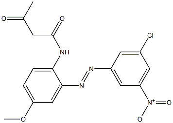 2-アセチル-2'-(3-クロロ-5-ニトロフェニルアゾ)-4'-メトキシアセトアニリド 化学構造式