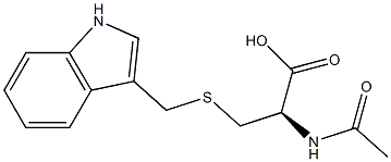 N-アセチル-S-(1H-インドール-3-イルメチル)-L-システイン 化学構造式