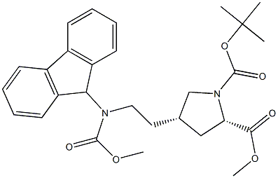 (S)-N-alpha-t-Butyloxycarbonyl-trans-4-[2-(9-fluorenylmethyloxycarbonyl-amino)ethyl]-proline methyl ester