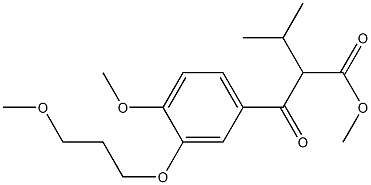 2-[4-甲氧基-3-(3-甲氧基丙氧基)-苯甲酰基]-3-甲基-丁酸甲酯, , 结构式
