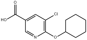 5-chloro-6-(cyclohexyloxy)pyridine-3-carboxylic acid Struktur