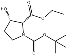 1-(tert-butyl) 2-ethyl (2R,3S)-3-hydroxypyrrolidine-1,2-dicarboxylate, 118449-01-7, 结构式