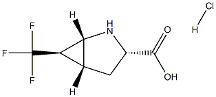 (1R,3S,5R,6R)-6-(TRIFLUOROMETHYL)-2-AZABICYCLO[3.1.0]HEXANE-3-CARBOXYLIC ACID HYDROCHLORIDE Structure