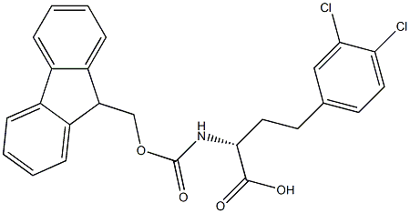 FMOC-3,4-二氯-D-高苯丙氨酸, 1260618-71-0, 结构式