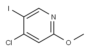 4-クロロ-5-ヨード-2-メトキシピリジン 化学構造式