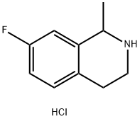 7-氟-1-甲基-1,2,3,4-四氢异喹啉盐酸盐 结构式
