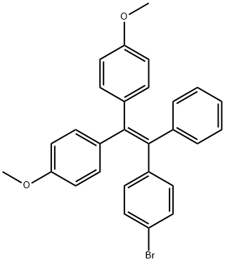 1-[2-(4-ブロモフェニル)-1-(4-メトキシフェニル)-2-フェニルエテニル]-4-メトキシベンゼン 化学構造式