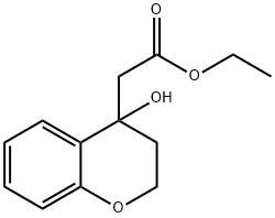 2-(4-羟基-3,4-二氢-2H-1-苯并吡喃-4-基)乙酸乙酯 结构式