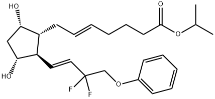 5-Heptenoic acid, 7-[(1R,2R,3R,5S)-2-[(1E)-3,3-difluoro-4-phenoxy-1-buten-1-yl]-3,5-dihydroxycyclopentyl]-, 1-methylethyl ester, (5E)- Struktur