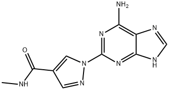 1H-Pyrazole-4-carboxamide, 1-(6-amino-9H-purin-2-yl)-N-methyl- 结构式