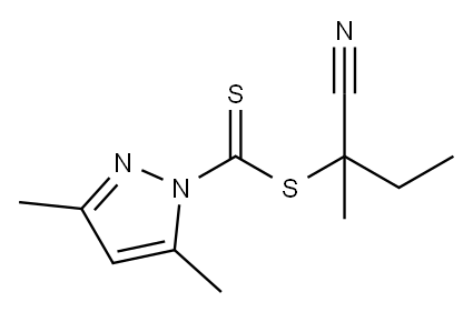 2-Cyanobutanyl-2-yl 3,5-dimethyl-1H-pyrazole-1-carbodithioate 结构式