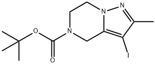 3-碘代-2-甲基-6,7-二氢吡唑并[1,5-A]吡嗪-5(4H)-羧酸叔丁酯, 2138122-16-2, 结构式