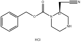 (S)-benzyl 2-(cyanomethyl)piperazine-1-carboxylate hydrochloride Structure