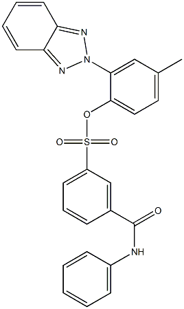 2-(2H-1,2,3-benzotriazol-2-yl)-4-methylphenyl 3-[(phenylamino)carbonyl]benzenesulfonate 结构式