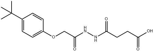 4-(2-{2-[4-(tert-butyl)phenoxy]acetyl}hydrazino)-4-oxobutanoic acid Struktur