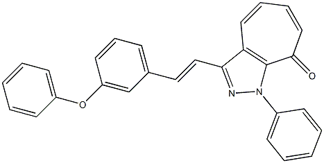 3-[2-(3-phenoxyphenyl)vinyl]-1-phenylcyclohepta[c]pyrazol-8(1H)-one Structure