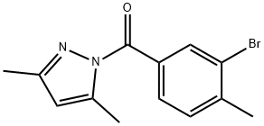(3-bromo-4-methylphenyl)(3,5-dimethyl-1H-pyrazol-1-yl)methanone Structure