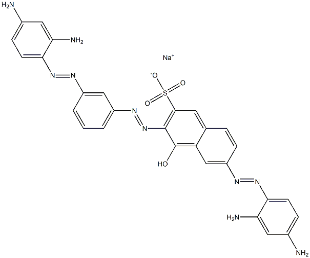 2-Naphthalenesulfonic acid, 6-[(2,4-diaminophenyl)azo]-3-[[3-[(2,4-diaminophenyl)azo]phenyl]azo]-4-hydroxy-, monosodium salt Structure
