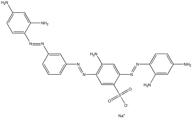 Benzenesulfonic acid, 4-amino-2-[(2,4-diaminophenyl)azo]-5-[[3-[(2,4-diaminophenyl)azo]phenyl]azo]-, monosodium salt Structure