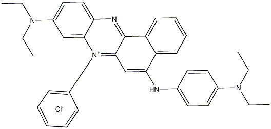 Benzo[a]phenazinium, 9-(diethylamino)-5-[[4-(diethylamino)phenyl]amino]-7-phenyl-, chloride Structure