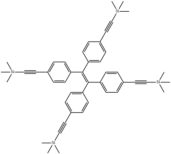 1,1,2,2-tetrakis(4-(2-(trimethylsilyl)ethynyl)phenyl)ethene Structure