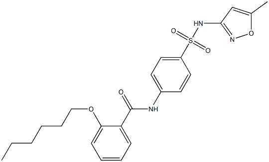 2-(hexyloxy)-N-(4-{[(5-methyl-3-isoxazolyl)amino]sulfonyl}phenyl)benzamide|