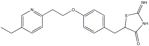 5-[[4-[2-(5-Ethyl-2-pyridyl)-ethoxy]-phenyl]methyl]-2-imino thiazolidine-4-one Structure