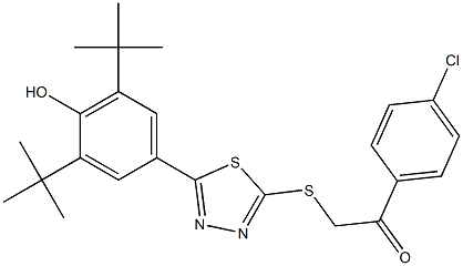 1-(4-chlorophenyl)-2-({5-[3,5-di(tert-butyl)-4-hydroxyphenyl]-1,3,4-thiadiazol-2-yl}sulfanyl)-1-ethanone
