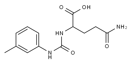 4-carbamoyl-2-{[(3-methylphenyl)carbamoyl]amino}butanoic acid Structure