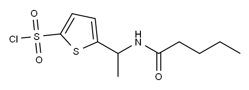 5-[1-(pentanoylamino)ethyl]thiophene-2-sulfonyl chloride|