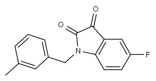 5-fluoro-1-[(3-methylphenyl)methyl]-2,3-dihydro-1H-indole-2,3-dione 结构式