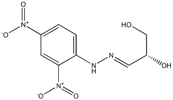 (R)-2,3-ジヒドロキシプロピオンアルデヒド2,4-ジニトロフェニルヒドラゾン 化学構造式