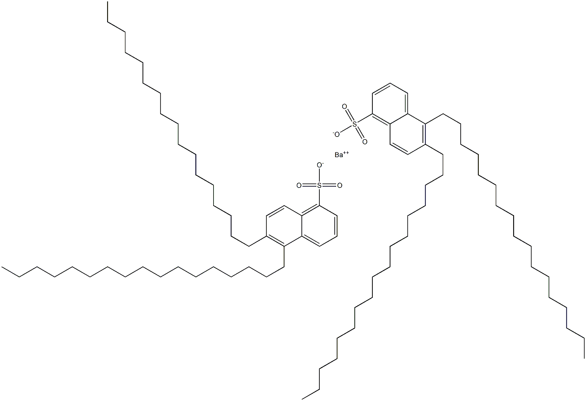 Bis(5,6-diheptadecyl-1-naphthalenesulfonic acid)barium salt Structure