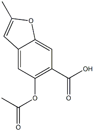5-アセチルオキシ-2-メチル-6-ベンゾフランカルボン酸 化学構造式