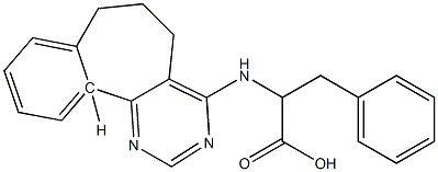 (S)-2-[[(6,7-ジヒドロ-5H-ベンゾ[6,7]シクロヘプタ[1,2-d]ピリミジン)-4-イル]アミノ]-3-フェニルプロパン酸 化学構造式