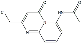 6-アセチルアミノ-2-クロロメチル-4H-ピリド[1,2-a]ピリミジン-4-オン 化学構造式