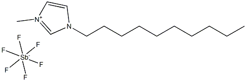 1-癸基-3-甲基咪唑六氟锑酸盐, , 结构式