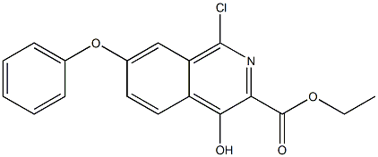 1-氯-4-羟基-7-苯氧基异喹啉-3-羧酸乙酯 结构式