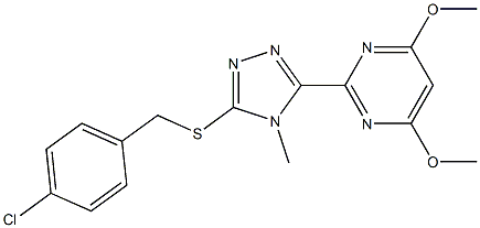 2-[5-((4-CHLOROBENZYL)THIO)-4-METHYL-(4H)-1,2,4-TRIAZOL-3-YL]-4,6-DIMETHOXYPYRIMIDINE
