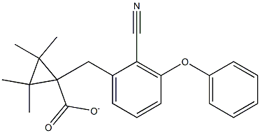 (R,S)-2-氰基-3-苯氧基苄基-2,2,3,3-四甲基环丙烷羧酸酯 结构式