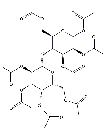 1,2,3,6-Tetra-O-acetyl-4-O-(2,3,4,6-tetra-O-acetyl-b-D-galactopyranosyl)-D-mannopyranose Structure