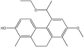 5-(1-乙氧基-乙基)-2-羟基-7-甲氧基-1,8-二甲基-9,10-二氢菲 结构式