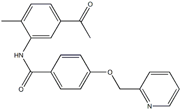 N-(5-acetyl-2-methylphenyl)-4-(pyridin-2-ylmethoxy)benzamide 结构式