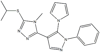 3-(isopropylsulfanyl)-4-methyl-5-[1-phenyl-5-(1H-pyrrol-1-yl)-1H-pyrazol-4-yl]-4H-1,2,4-triazole