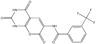 3-(trifluoromethyl)-N-(2,4,7-trioxo-1,3,4,7-tetrahydro-2H-pyrano[2,3-d]pyrimidin-6-yl)benzenecarboxamide