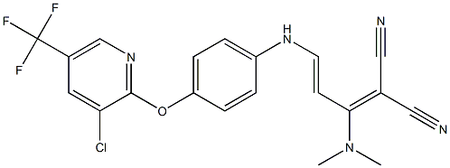 2-[3-(4-{[3-chloro-5-(trifluoromethyl)-2-pyridinyl]oxy}anilino)-1-(dimethylamino)-2-propenylidene]malononitrile