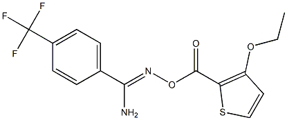 O1-[(3-ethoxy-2-thienyl)carbonyl]-4-(trifluoromethyl)benzene-1-carbohydroximamide Structure
