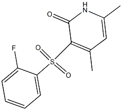 3-[(2-fluorophenyl)sulfonyl]-4,6-dimethyl-2(1H)-pyridinone Structure